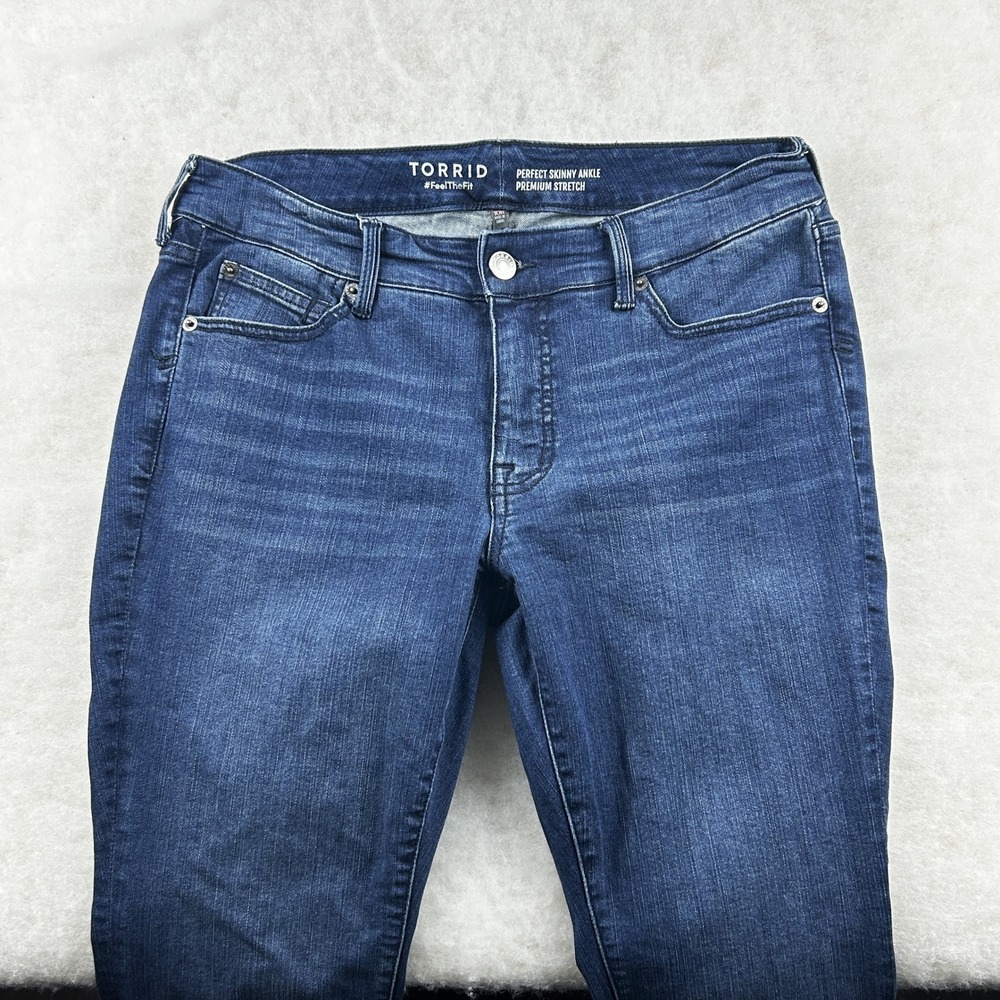 Torrid Jeans Women‎ 10R Perfect Skinny Ankle Mid Rise Premium Stretch Dark Wash - Picture 3 of 15